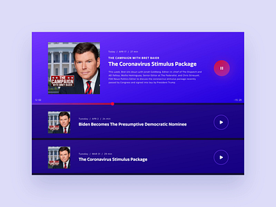 Podcast UI interaction design ui ux website