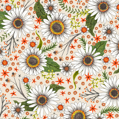 daisy pattern daisies floral flowers illustration pattern patterns surface design