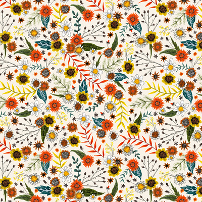 ditsy dried floral ditsy floral floral pattern hand drawn surface pattern design