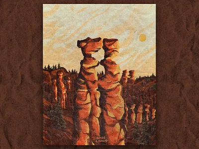 B for Bryce Canyon bryce canyon illustration national park retro texture vintage