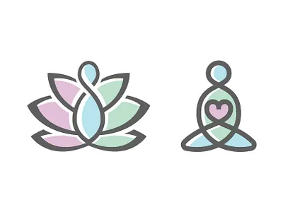 Two Yoga Symbols brand branding health logo illustration logo logodesign logotype lotus logo love yoga meditation nature physical health spa logo wellness yoga logo yoga logo for sale yoga logo template yoga symbol yoga trainer yoga vector logo
