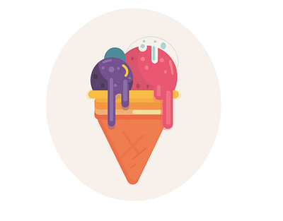 ice cream design flat illustration