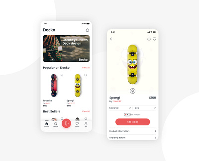 Skateboard eCommerce App Concept app app design customize product mobile mobile ui skateboard ui uidesign uiux ux