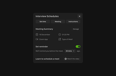 Scheduling Component component interview meeting schedule