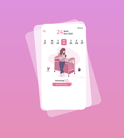 Dove - A period tracker for mothers app baby menstrual mom period ui