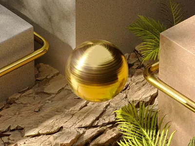 Experimenting new styles 3d art 3ds max coronarender gold lighting minimalism photoshop simple texture