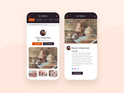 Search Artists App app appdesign application application design art illustration mobile mobile app mobile app design mobile ui picture ui uiux uiuxdesign ux