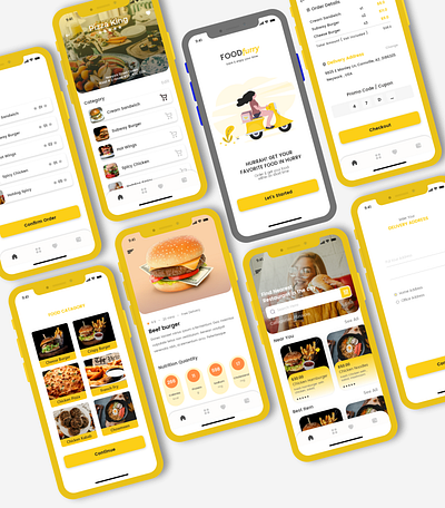 Food Delivery Mobile App 🍔 burger menu clean fast delivery food app food delivery food delivery app food delivery application food delivery service food list food logo illustration minimal mobile app typography ui uidesign uidesigns uiux ux uxdesign