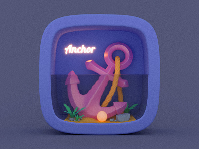 Anchor 3d c4d illustration render