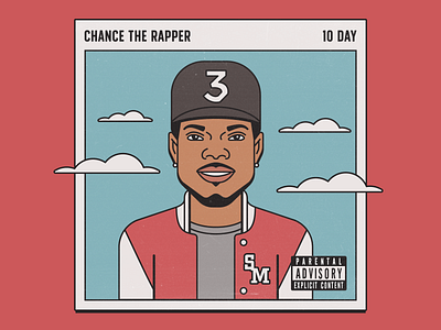10 Day album artwork album cover art direction chance the rapper coloring page cover art design illustration music album rapper record sleeve red retro simple