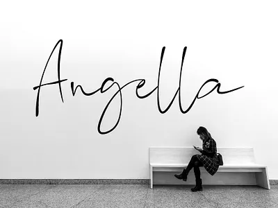 Angella calligraphy design font design fonts handmade handwritten littering script typography web