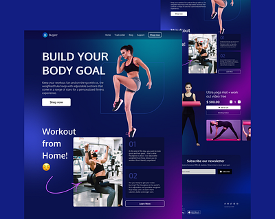 Workout Landing Page branding design exploration fitness homepage landingpage ui design uidesign uidesigner webdesign weblanding workout