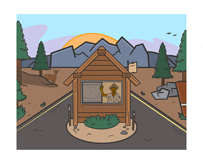 Ranger Station ilustration national park nature procreate ranger station woods