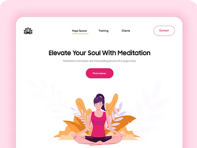 Meditation / Yoga Landing Page branding concept design dubai designer header header design illustration landingpage meditation product design typography ui uiux uiuxdesign webdesign website website concept website design websites yoga