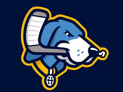 Hounds Hockey Club dog hockey hockey logo hound logo mascot sports