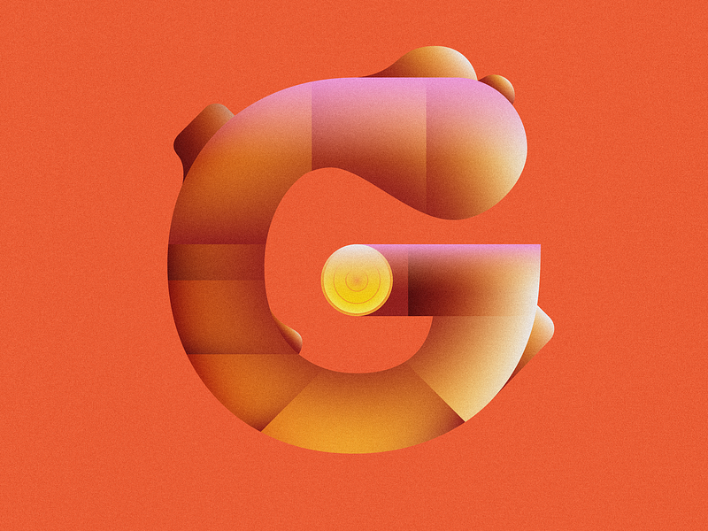 G is for Ginger • 36 Days of Type 2d 36 days of type 36daysoftype 36daysoftype08 alphabet design flat food ginger ginger root gradient grain illustration letter g lettering minimal red typography vector