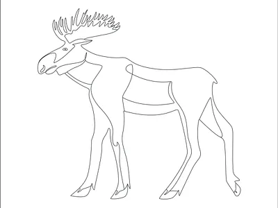 ZRGHDRH animal line art art artwork avatar best artist continuous line deer one line art illustration