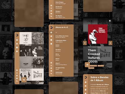 Bandas de 1 Álbum Mobile Design albums mobile music one album wonder rock ui design