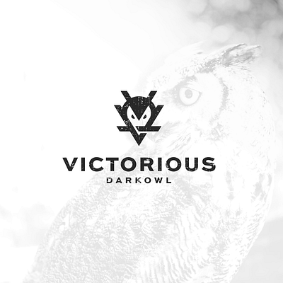 Victorious Dark Owl abstract branding combinationlogo dark design icon logo minimal negativespace owl symbol vector vletter