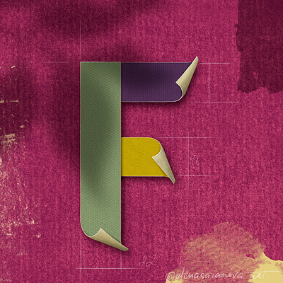 Letter F for #36daysoftype 36daysoftype 36daysoftype08 illustration letter lettering papercut procreate procreate art type art typography