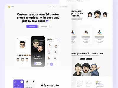 3d Avatar Generator Website 🤖 animate animated animation animations card emoji emojis header hero ios memoji principle prototype web webflow website website app website concept website design websites
