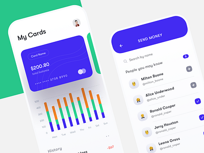 MyCard Finance app claw design finance app financial management inspiration mobile app ui ux wahab wstyle