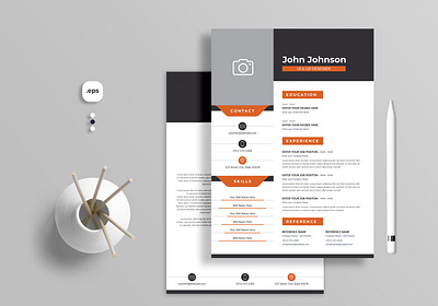 Modern Resume Template 1 page resume a4 blue clean resume creative cv cv template minimalist professional resume ui