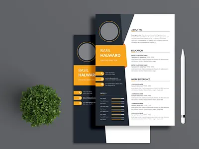 Professional Resume Template 1 page resume 2 page resume a4 application blue clean clean resume creative cv cv template design designer designs elegant job