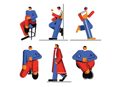 MEN CHARACTER action activity branding character character illustrations character illustrator characters color geometric illustration illustrator infographic men minimal modern simple ui unique vector website