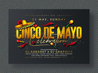 Cinco De Mayo Flyer beer cinco cinco de may celebration cinco de may flyer cinco de may party cinco de mayo club club flyer clubhouse de mayo dj night flyer flyer design flyers invitation mexican mexican design mexican party mexico spring