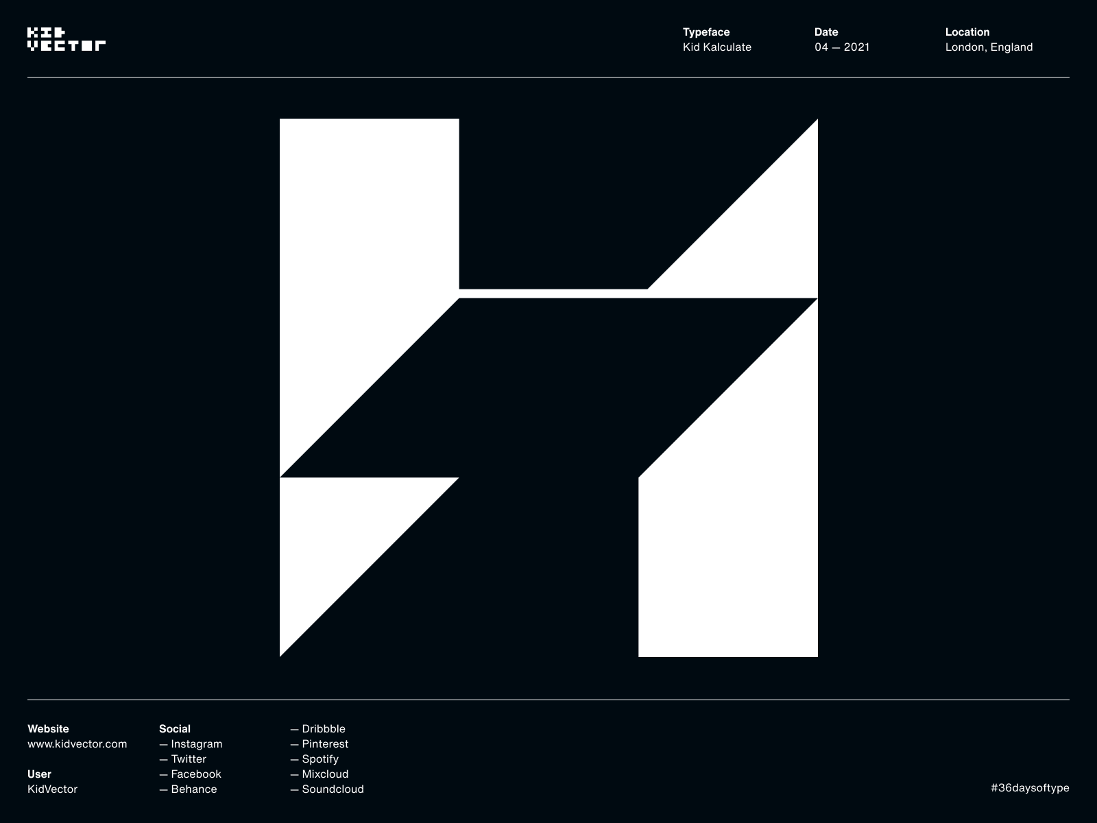 Kid Kalculate — H 36daysoftype 36daysoftype08 type typeface typography