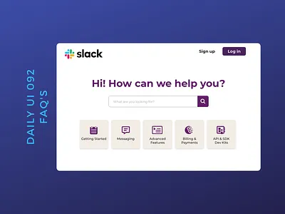 Daily UI 092 faq daily ui 092 dailyui faq slack ui web design webdesign