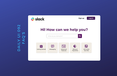 Daily UI 092 faq daily ui 092 dailyui faq slack ui web design webdesign