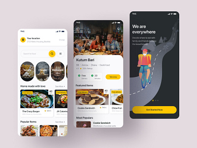 Food Delivery service - App Design 🍕 app branding creative pigeon design design app flat food food app food menu icon illustration minimal restaurant app typography ui ui design ui ux ux ux design vector