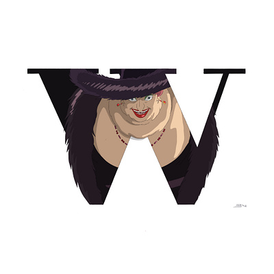 W for Witch of the Waste 36 days of type 36daysoftype design ghibli illustration procreate studio ghibli typography