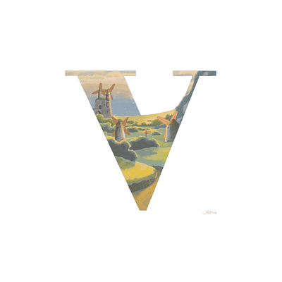 V for Valley of the Wind 36 days of type 36daysoftype design ghibli illustration nausicaa procreate studio ghibli typography