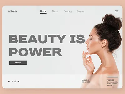 Beauty Landing Page branding design ui