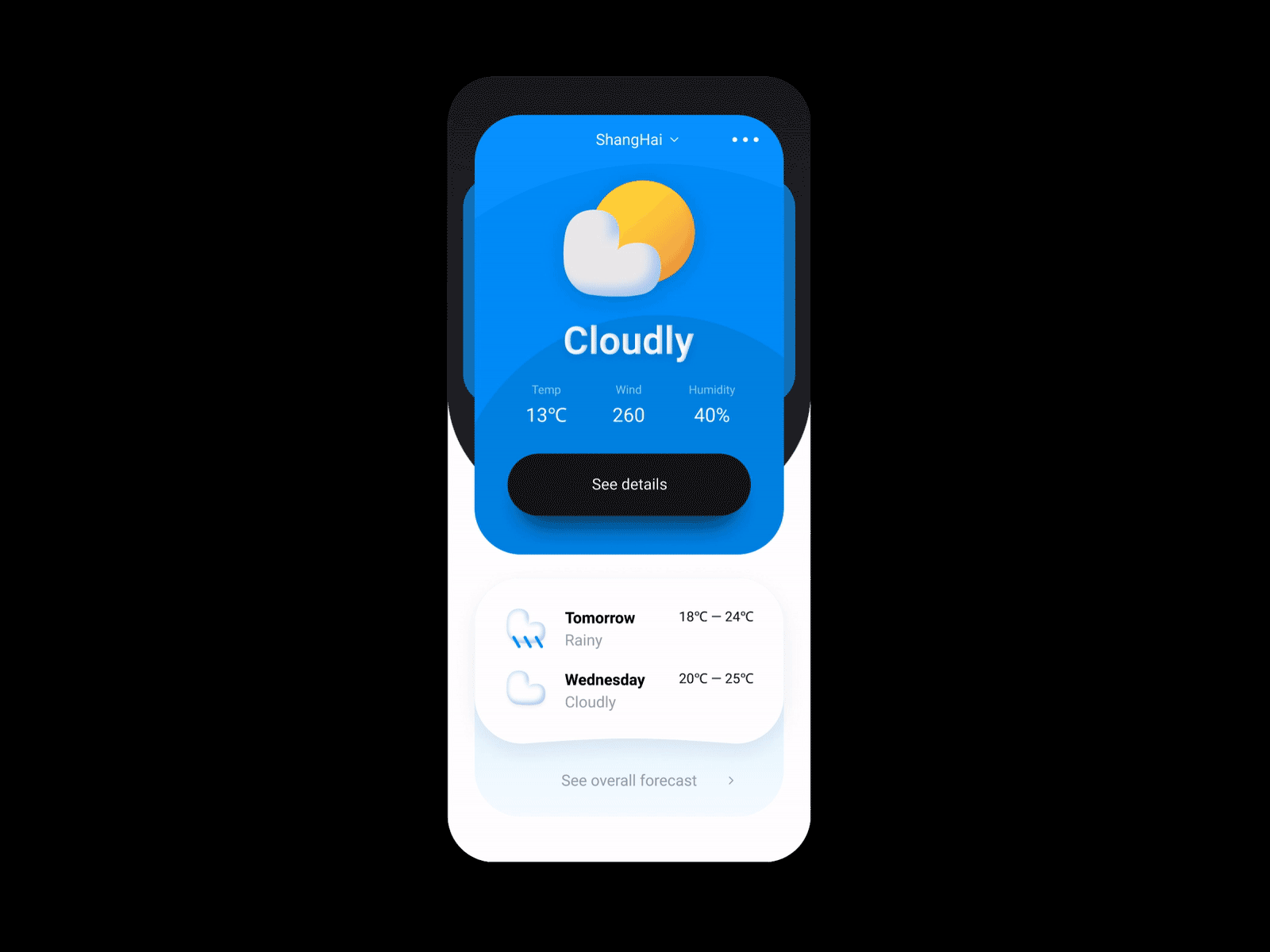 Weather APP interactive animation app interaction interaction animation ios ui