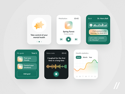 Mental Health App for Apple Watch app apple watch design health meditation mental mental health mood mvp online psychology purrweb react native smartwatch startup statistics tracker ui ux watch