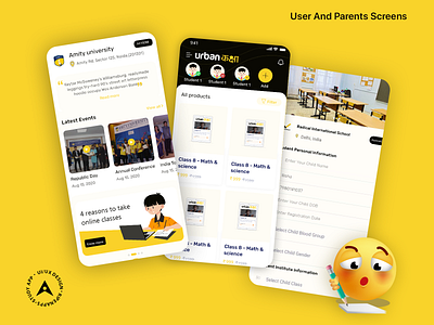 Academic App: Urban Kaksha app design design edtech app education app educational elearning app mobile app design mobile app experience ripenapps student app screen teacher app screen ui ui ux design ui ux urban kaksha user experience user interface ux