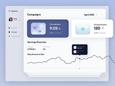 Campaign Management App animation app design campaigns dashboard ui dekstop app design desktop app finance financial graphic graphs ui ux web