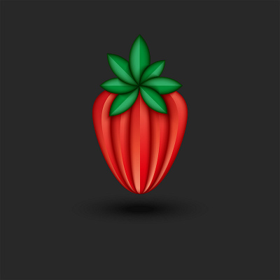 Strawberry 3d shape 3d berry 3d food 3d illustration 3d logo 3d modeling design food illustration fruit illustration fruit logo gradient logo illustration logo concept logo design shadow strawberry strawberry logo strawberry shape vector