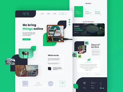 IoT Oak Landing Page branding design desktop energy green energy iot landing page layout logo ui ux