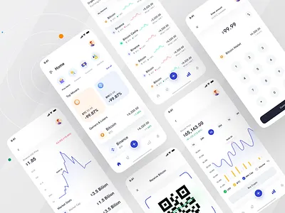 Cryptocurrency App I Ofspace app design bitcoin branding clean ui coins crypto crypto wallet cryptocurrency currency exchange exchange rate finance app fintech graphic design minimal mobile ofspace agency wallet wallet app