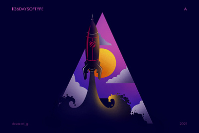 36 Days of Type: A 36daysoftype 36daysoftypea design flat graphic design illustration illustrator space typogaphy vector vector illustration visual design