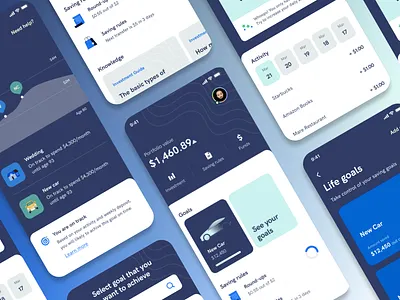 TimeToSave UI Presentation behance branding component daily ui dribbble fintech fintech app google ui ui ux uidesign uiux user experience user interface
