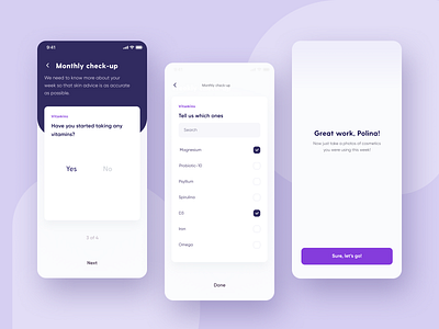 Skincare App app design clean ui design health information architecture interface ios design mobile app mobile app design mobile design mobile ui skincare ui ui design ux