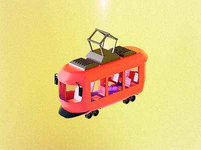 tram 3d 3dillustration blender blender3d graphic design illustration moi3d tram tramway trolley