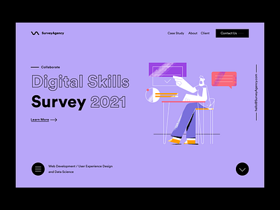 Digital Survey branding character design digital flat home page illustration illustrator inspiration landing logo minimal options search survey ui ux vector web website