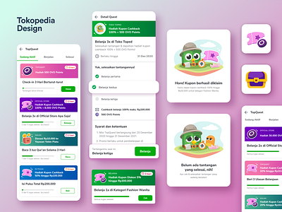 TopQuest 2.0 app design colorful design ecommerce ecommerce app ecommerce design illustration illustrations illustrator mobile ui quest tokopedia ui ui ux ui design ui illustration uidesign uiux ux design uxdesign